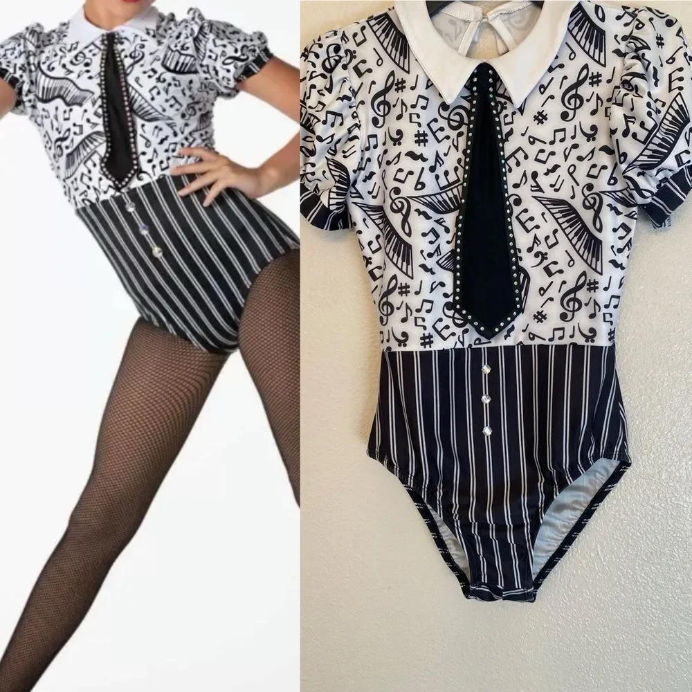 Glamour solo dance costume MUSIC IS IN MY SOUL GCR-099 note leotard SA adult